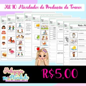 Kit com 10 atividades de formação de frases