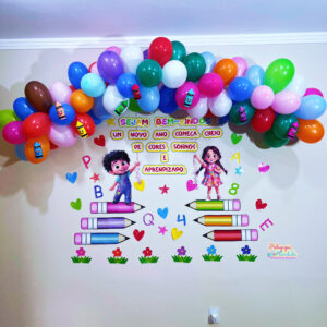 Painel Volta às Aulas – Lápis & Balões