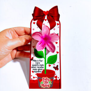 Lembrancinha Dia das Mães – Cartão com Flor 3D