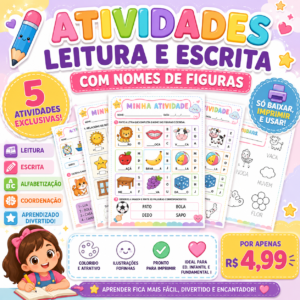 Atividades de Leitura e Escrita com Nomes de Figuras @_pedagogiaatividades
